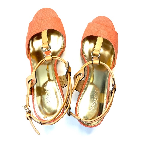 COACH Coral Cork Wedge Platform Sandals - Picture 2 of 13